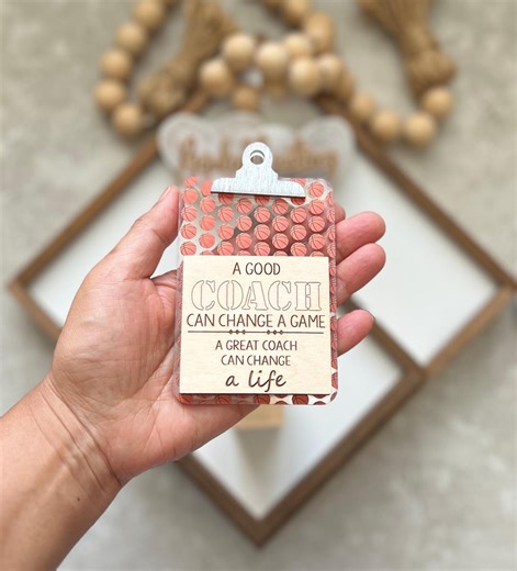 Engraved Basketball Coach Gift Card Holder | Wooden Clipboard - Etsy