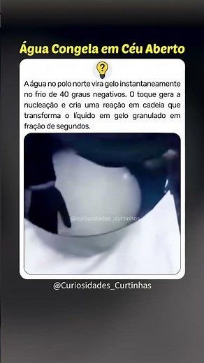 A água congela em segundos no polo norte #curiosidades