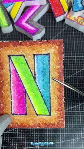 ASMR Foam Cutting: Satisfying Sounds of Letter N