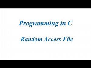 Random Accessing File/Programming in C
