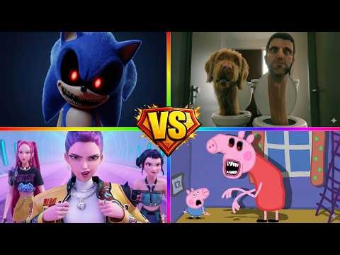 SONIC.EXE 🆚 SKIBIDI TOILET 🆚 KPOP DEMON HUNTER 🆚PEPPA PIG.EXE 🎶 Tiles Hop EDM Rush