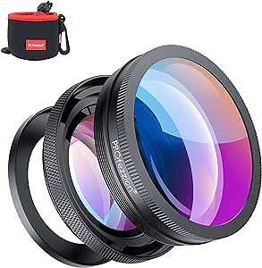 PROfezzion Camera HD 18mm Wide Angle Lens with 10x Macro Portion for Sony ZV-E10 ZVE10 ZV-1F ZV1F A6400 A6300 A6100 A6000 ZV-1 ZV1 RX100 VII VI V Canon G7X Mark II III Camera