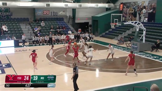 SANTORO 🔥🔥🔥 She's 3-for-3 from long distance in the first half! 📺 NEC Front Row #GoGuins #Grit | Youngstown State Women's Basketball