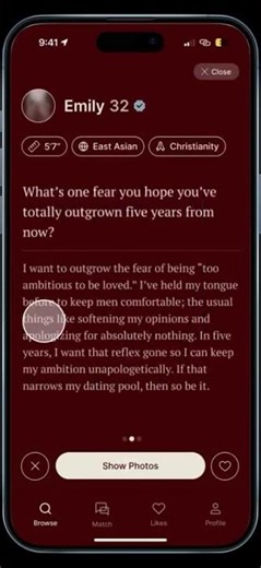Date Maroon App Demo - Free, Psychological Dating App for Serious Relationships, Powered by Science.