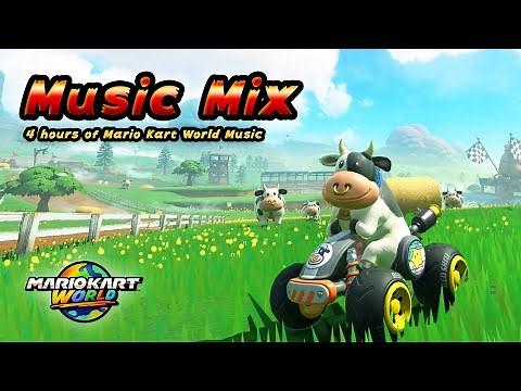 [4 hours] Mario Kart World OST Radio 🐮🌳 No SFX || Only Music 🎧 Study/Work/Chill