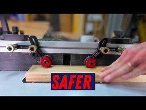 Better Router Table Safety using Enjoywood's Feather board Anti-Kickback Rollers.