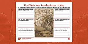 First World War Trenches KS2 Research Map Worksheet
