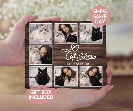 Cat Mom Photo Frame, Cat Name Picture, Personalized Cat Mom Photo Plaque, Custom Pet Frame, Sentimental Cat Gift, Pet Name Photo Gift - Etsy