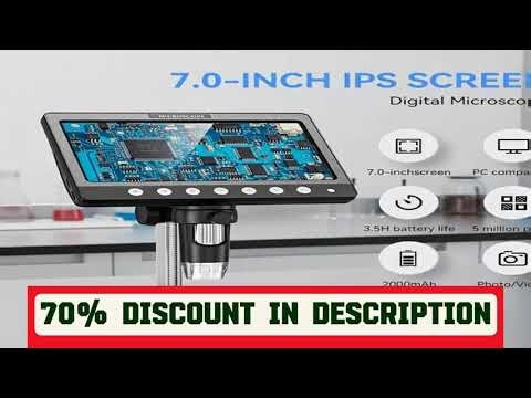 #7 Inch IPS Digital Coin Microscope 5MP 50X-1200X Magnifier with Stand Soldering Video Microscope f