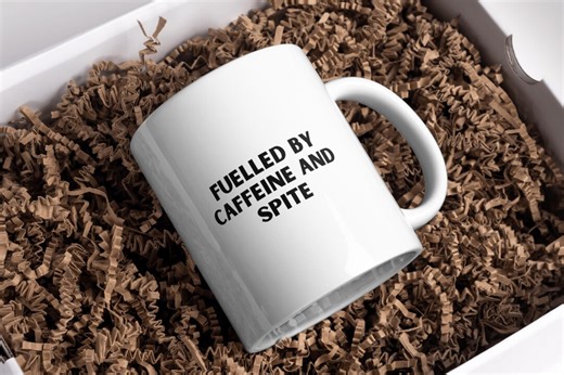Fuelled by Caffeine and Spite Mug - Etsy UK