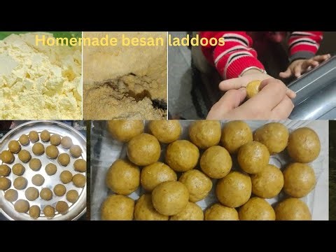 Homemade Besan Ladoo | Making Mota Besan from Fine Besan | Soft & Grainy Texture