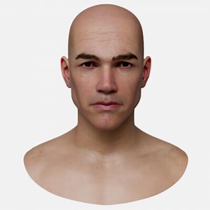 Male Head Mesh With Unreal Metahuman Topology V2 - 3D Model by stepharamburu