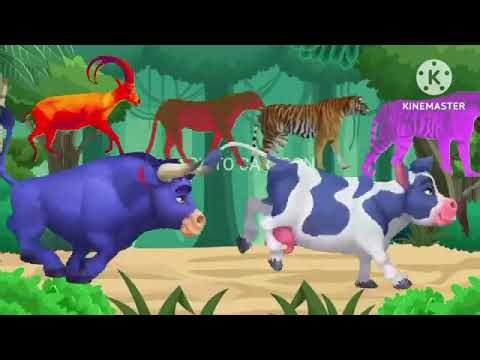 Animal stampede crossover🐅 | animal race | animal | crazy cartoon 3d🦧
