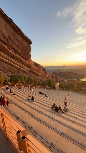 Sunrise at Redrocks is a bucket list must. Dogs are allowed at Red Rocks (leash and clean up) Truly stunning! #redrocks #sunrise #bestplacestovisit #colorado | Colorado Kage