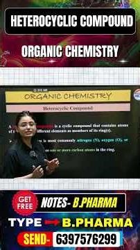 Learn Heterocyclic Compounds In 2Minutes ! #organicchemistry #pharmacyindiaplus