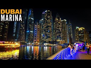 Dubai Marina Walk Night Complete Walking Tour 2022 | 4K | Dubai Tourist Attraction