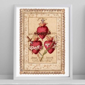 Three Hearts of the Holy Family Downloadable Print – Sacred Heart of Jesus, Immaculate Heart of Mary, Chaste Heart of St. Joseph - Etsy