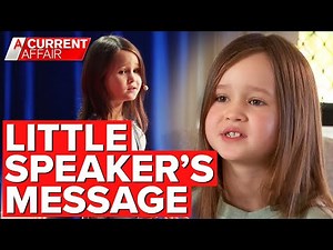 Seven-year-old girl's inspirational TED Talk | A Current Affair