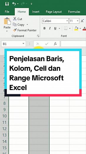 Penjelasan Baris, Kolom, Cell dan Range di Excel
