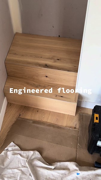 European Oak Stair Cladding and Engineered Flooring Installation