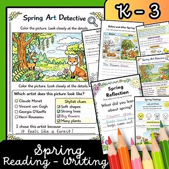 Goodbye Winter Hello Spring Worksheets | Spring Reading Writing No prep K-2