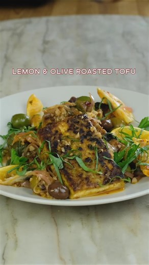 Easy snd delicious vegan lemon and olive roasted tofu. Link in bio for full recipe @sJ #veganrecipes #vegantiktok #vegansoftiktok #thoseveganchefs #plantbasedrecipes #tiktokchef #vegan #tofu #tofurecipe #mediterraneandiet