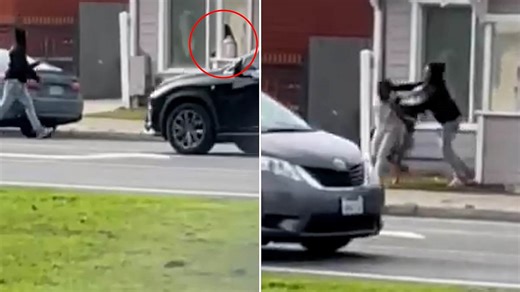 Disturbing moment woman is kidnapped in daylight in front of onlookers