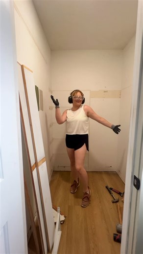 Officially starting the closet 🎉 It’s already messier than planned, which feels about right Follow if you like seeing the process, the progress, the mess, and the dog hair 🐕 #closetmakeover #closetdesign #closetorganizationideas #homediyprojects #interiordesignideas #homewithcharacter #realisticdecor #millennialhomeowner #womenwhodiy #diyinspo | Morgan Brown Home