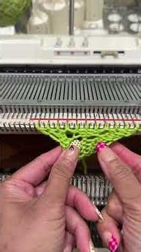 Knitting a leaf on a knitting machine 🍃 #knittig #fiberartist