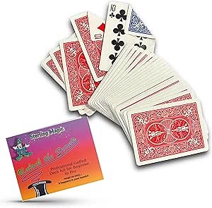 Ted's Sterling Magic Professional Gaffed Deck Kit for Beginner to Pro Magicians, Appearing, Teleporting and Transforming Trick Cards (Red Brainwave)