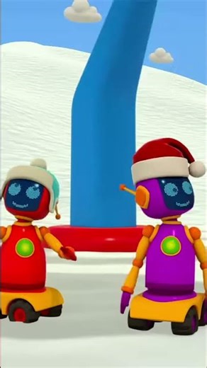 Robotar vill åka uppför berget med en skidlift – bebistecknade filmer med Lastbilen Leo