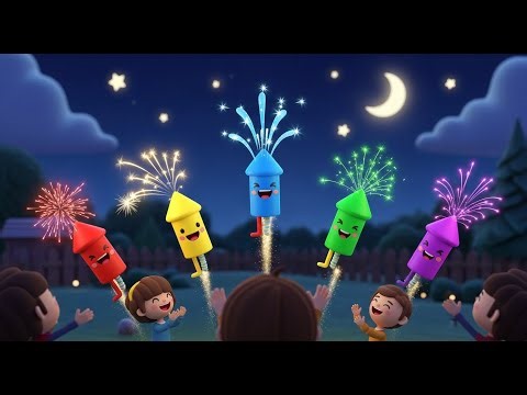 Five Little Toy Fireworks Pop Pop Pop | Colorful Celebration & Counting Song