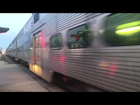 Metra commuter rail EMD F40PH #116 arriving at Downers Grove Main Street station. March 4, 2020.