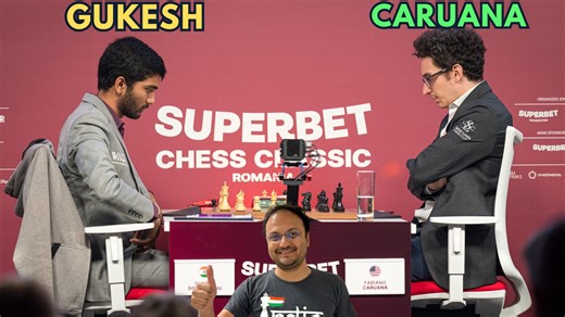 37K views · 355 reactions | What happened when two of the best players in the world in classical format are pitted against each other? Yes it was time for Gukesh vs Caruana at the 9th round of Superbet Chess Classic 2025. And Gukesh had a new idea up his sleeve that made Fabi burn his time! What happened next? Check out the video to find out. Video: ChessBase India Edited by Ravindra Potawad #Chess #ChessBaseIndia #gukesh #fabianocaruana | ChessBase India | Facebook