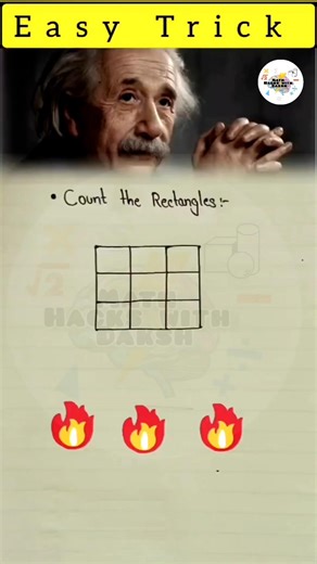 Easy trick of counting rectangles,,, #MathTricks #QuickMath #LearnMath #MathShortcuts #BrainBoost