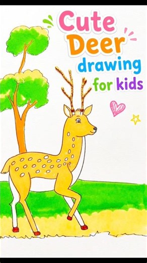 Cute Deer 🦌 Drawing for kids #kids #kidsdrawing #kidsvideos #anaya #shortsfeeds #shorts