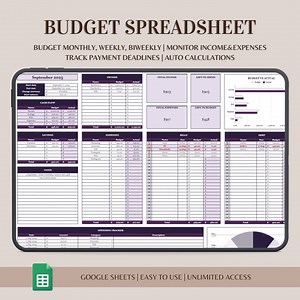 Google Sheets Budget Template: Financial Planner Spreadsheet (digital Download) - Etsy