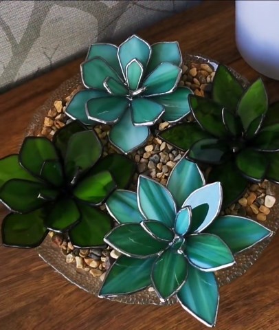Stained Glass Succulent, Waterless Plant, Cactus, Succulent - Etsy