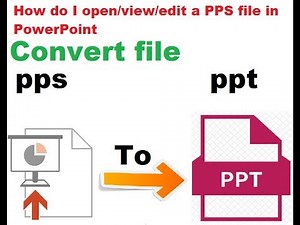 Convert a Slide show file (pps) into Power Point (ppt) file - new 2020
