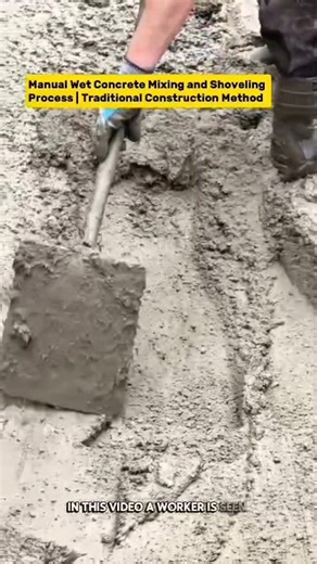 Manual Wet Concrete Mixing and Shoveling Process | Traditional Construction Method.