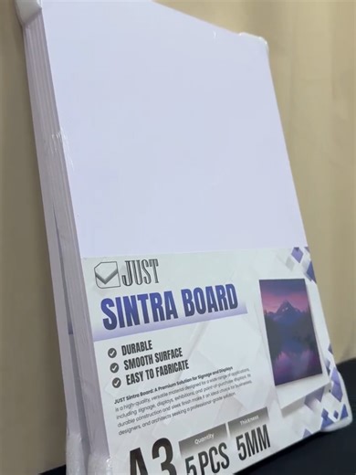 Upgrade your notes with premium A4 & A3 Sintra Boards! ✨ 5 pcs of durability & smooth surface. Perfect for all your creative projects! #kelingraphicssystem #sintraboard #craftings #fyp