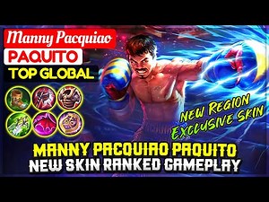 Manny Pacquiao Paquito, New Skin Ranked Gameplay [ Top Global Paquito ] Manny Pacquiao - MLBB