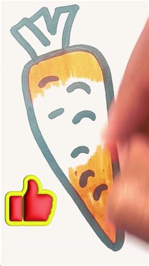 Carrot Drawing Easy For Kids Step by Step