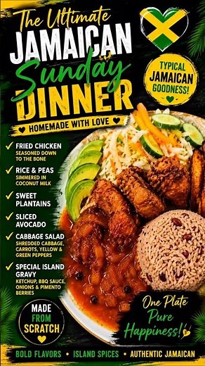 The Ultimate Jamaican Sunday Dinner 🇯🇲🍗 | Crispy Fried Chicken & Rice and Peas!