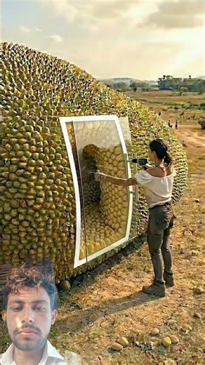 Giant jackfruit Tiny House Time lapse #relax #animatio# #bamboo1
