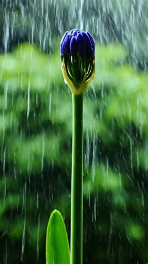 Would You Wait for This Bloom? 💙🌧️ | ASMR Macro 4K
