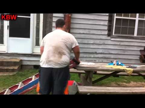 Trampoline Wrestling: KBW- BAMA KID vs. The BULLDOZER Career vs. Streak