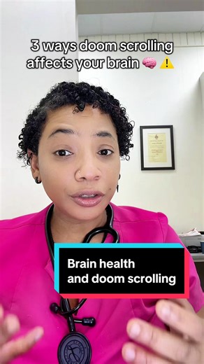 3 ways doom scrolling affects your brain 🧠 ⚠️. #brainhealth #doomscrolling #socialmedia #brain