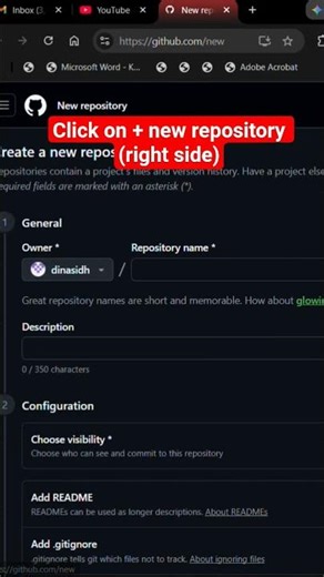 how to create repository in git hub #github