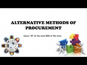Financial Management in Schools Alternative Modes of Procurement in RA 9184